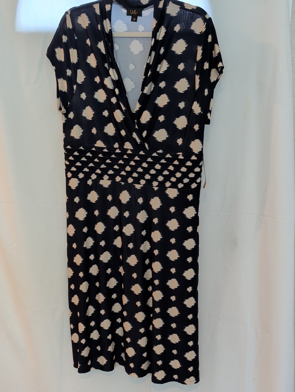 LEE Blue Midi Dress with Cream Dot Print
